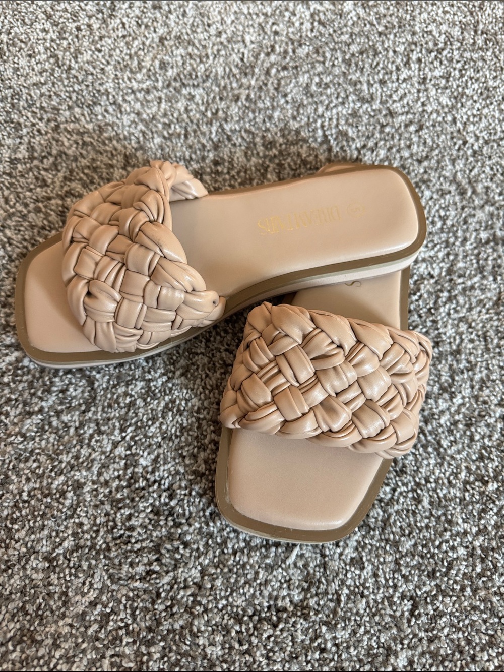 Dream Pairs Braided Slide Sandals in Beige